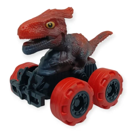 Sürtmeli Dinazor Arabalar 12 cm - H-20 - Kırmızı Parasaurolophus (Lisinya)