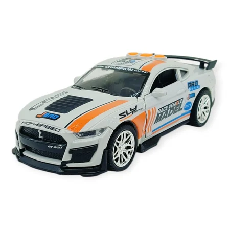 Spor Araba GT-500 Sürtmeli Işıklı Sesli Beyaz Plastik 18cm (Lisinya)