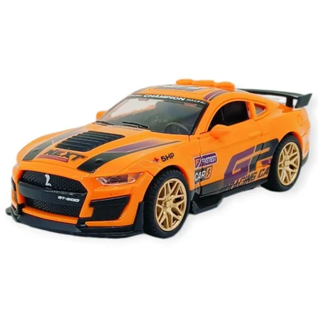 Spor Araba GT-500 Sürtmeli Işıklı Sesli Turuncu Plastik 18cm (Lisinya)