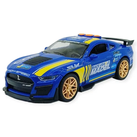 Spor Araba GT-500 Sürtmeli Işıklı Sesli Lacivert Plastik 18cm (Lisinya)