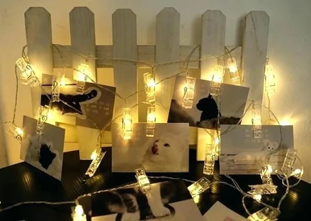10'lu Led Işıklı Fotoğraf Mandalları ( Lisinya )