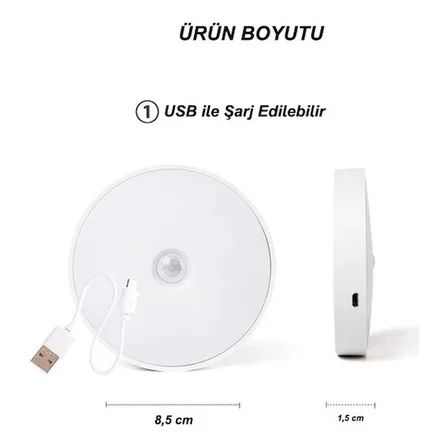 Şarjlı Sensörlü Gece Led Lambası Egonex ( Lisinya )