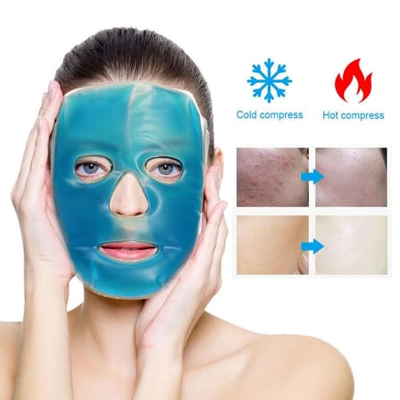 Jel Buz Paketi Yüz Maskesi Baş Ağrısı Yastık Kozmetik Maske + Çift Taraflı Cilt Fırçası ( Lisinya )