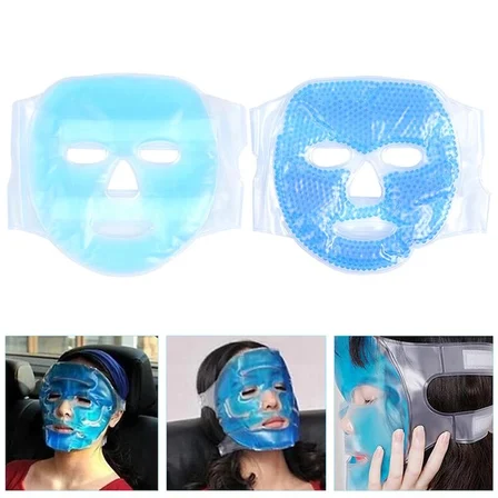 Jel Buz Paketi Yüz Maskesi Baş Ağrısı Yastık Kozmetik Maske + Çift Taraflı Cilt Fırçası ( Lisinya )