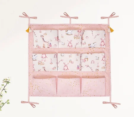 Baby 9 Cepli Bağlamalı Beşik Kenarı Düzenleyici (pembe) ( Lisinya )