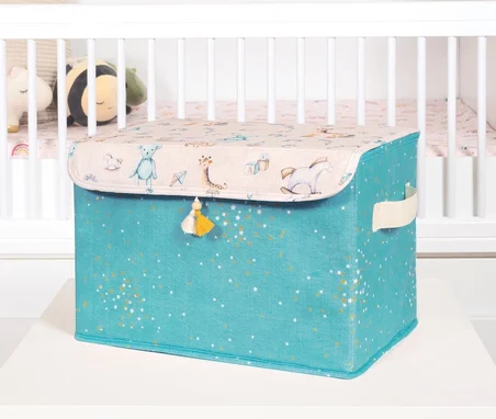 Baby Püsküllü Kapaklı Kutu Düzenleyici Çok Amaçlı Organizer Kutu Maxi Boy (yeşil) 04232 ( Lisinya )