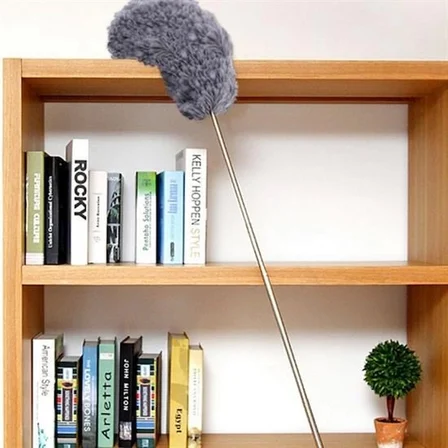 140 Cm Teleskopik Uzatılabilir Mikrofiber Yumuşak Başlıklı Gri Toz Alma Fırçası Toz Püskülü ( Lisiny