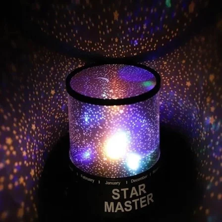 Star Master Pilli Gökyüzü Projeksiyonlu Led Renkli Yıldızlı Tavan Işık Yansıtma Gece Lambası ( Lisin