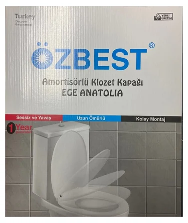 Lüks Yavaş Kapanan Amortisörlü Klozet Kapağı Ses Önleyicili, Kolay Montaj Her modele uyumlu ( Lisiny