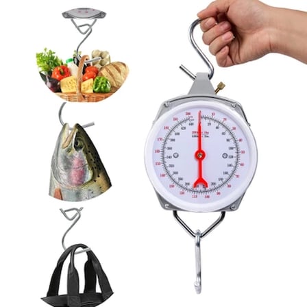 100 kg Kapasiteli Askılı Terazi - Dayanıklı, Net Kadranlı, Çift Ölçü Birimli, Endüstriyel ve Dış Mek