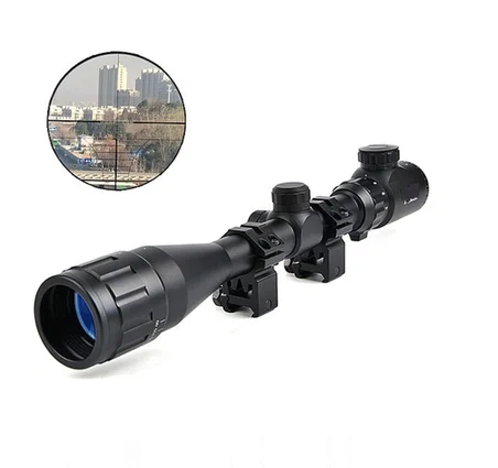 4-12x40 Aoeg  Dürbünü Mil Dot Kırmızı - Yeşil Lens Koruyucu ( Lisinya )