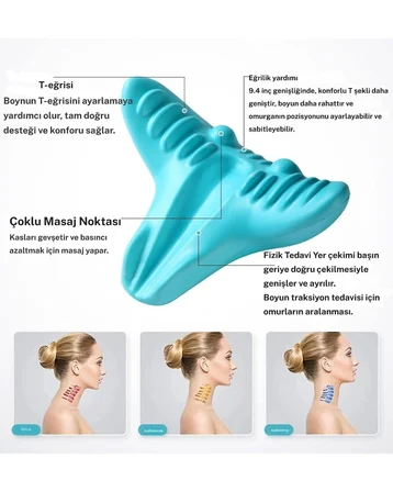 Boyun Ve Omuz Gevşetici, Servikal Traksiyon Cihazı Akupunktur Boyun Omuz Sırt Desteği Masaj Yastığı,