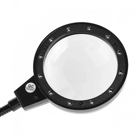Nikula-12 Led Clipslı Işıklı Büyüteç,işıklı Masa Lambası çalışma Lambası ( Lisinya )