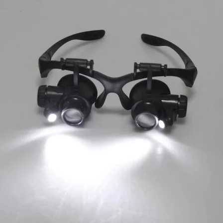 Nikula-Gözlük Modeli 10x 15x 20x 25x Lens,2led ışıklı,büyüteç ( Lisinya )