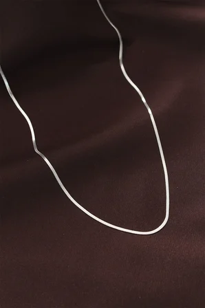 Çelik Gümüş Renk 60 cm İnce İtalyan Zincir Kolye - Lisinya