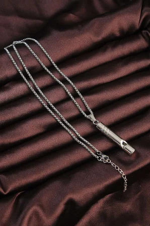 Acil Durum Düdüğü 316L Çelik Kararma Yapmaz Yüksek Desibel Kolye Unisex - Lisinya