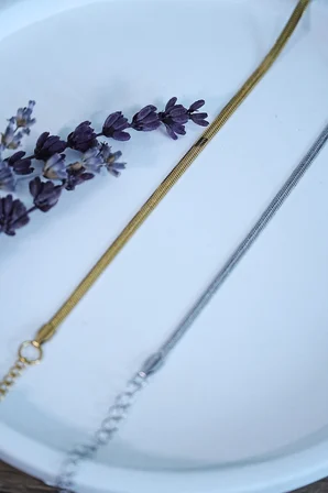 İtalyan Tasarım Çelik Çift Bileklik  Unisex Altın Gümüş Renk, Kararmaz 2 Adet