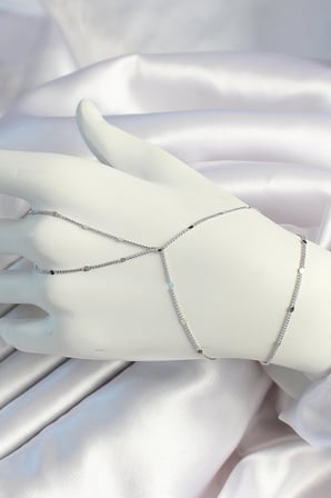 Pirinç Gümüş Renk Parçalı Ezme Zincirli Şahmeran - Lisinya