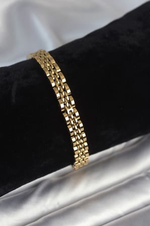 316L Çelik 7 mm Kalınlıkta Gold Renkli Erkek Bileklik - Lisinya
