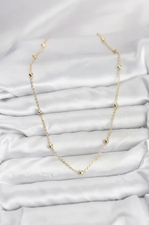 CM Gold Renk Top Zincirli Kadın Kolye - Lisinya