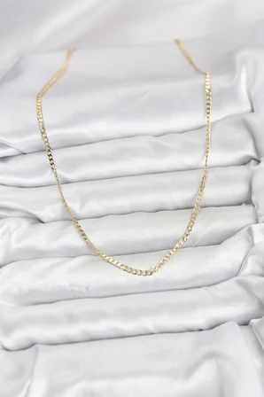 CM 14K Gold Renk Pirinç Zincir Model Kadın Kolye - Lisinya