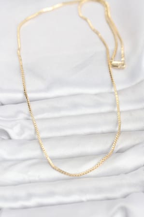 CM 14K Gold Renk Kare Zincirli Model 60 cm Kadın Kolye - Lisinya