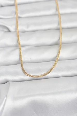 CM 14K Gold Renk Dolgun Zincir Model 60 cm Kadın Kolye - Lisinya