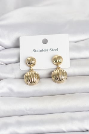316L Çelik Gold Renk Vintage Model Kadın Küpe - Lisinya