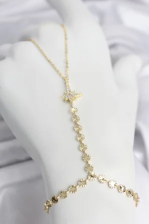 Gold Renk Pirinç Kutup Yıldızı Zirkon Taşlı Şahmeran - Lisinya