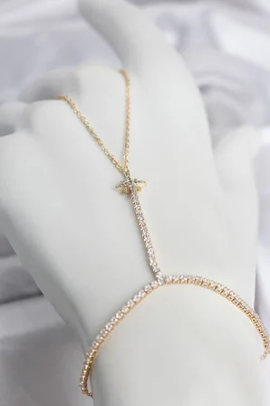 Pirinç Gold Renk Zirkon Taşlı Kutup Yıldızı Şahmeran - Lisinya