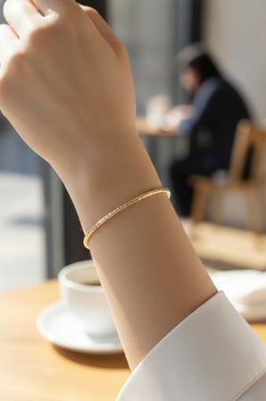 CM Gold Renk Lazer Kesim Model 65 mm Bilezik - Lisinya