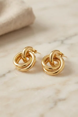 316L Çelik Gold Renk Halka Model Küpe - Lisinya