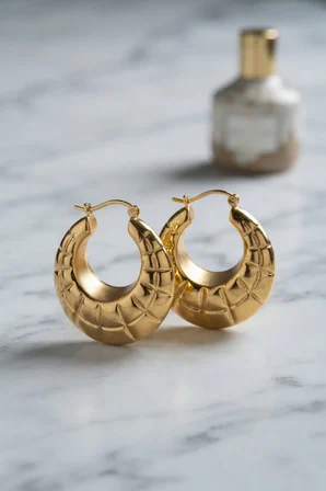 316L Çelik Gold Renk Bohem Halka Model Küpe - Lisinya