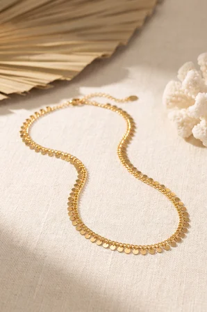 Gold Renk Pul Model 60 cm Kadın Kolye - Lisinya