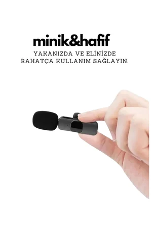 Type-C Çiftli Kablosuz Yaka Mikrofon Seti Telefon Vlog Canlı Yayın TikTok YouTube Uyumlu ( Lisinya )