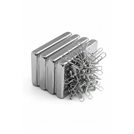 1 adet 40x20x5mm Neodyum Magnet Güçlü N35 Mıknatıs Köşeli Nikel Kaplama ( Lisinya )