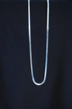İtalyan Çelik Kolye 45cm 4mm Paslanmaz Gümüş