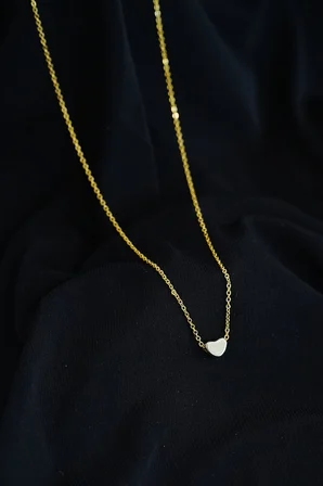 Kalpli Kolye Taşsız Gold Renk