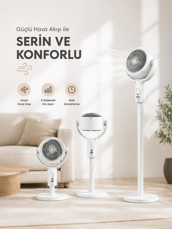 Sessiz Çalışma Özelliğiyle Rahat Kullanım Sunan Dikey Vantilatör - Lisinya