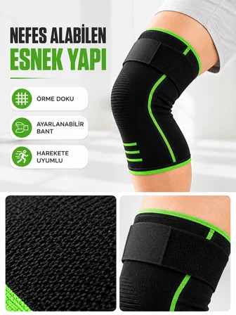 Diz Destekleyici Spor Dizlik Esnek Örme Kumaşlı Ayarlanabilir Üst Bantlı - Lisinya