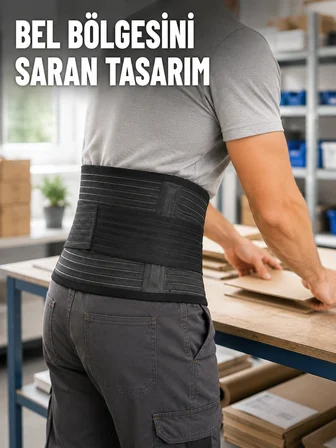 Çalışma Korsesi Güçlendirilmiş Elastik Bantlı Ayarlanabilir Bel Desteği - Lisinya