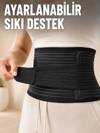 Elastik Bel Destek Korsesi Ayarlanabilir Cırtlı Sıkma Bantlı Bel Kemeri - Lisinya