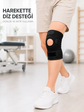 Kısa Ligamentli Dizlik Açık Diz Kapağı Ayarlanabilir Cırtlı Diz Destekleyici Spor Dizlik - Lisinya