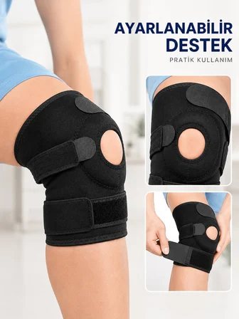 Ligamentli Diz Desteği Kısa Dizlik Ayarlanabilir Cırtlı Açık Patella Tasarım - Lisinya