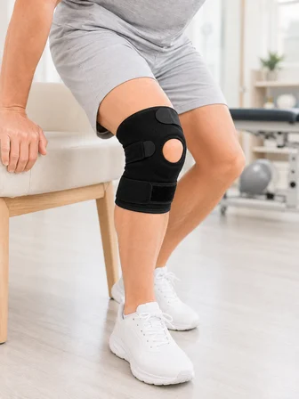 Siyah Ligamentli Dizlik Cırtlı Ayarlanabilir Kısa Diz Destekleyici - Lisinya