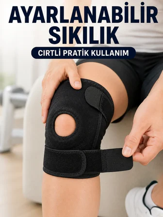 Açık Patella Dizlik Diz Kapağı Destekli Ayarlanabilir Cırtlı Sporcu Dizliği - Lisinya