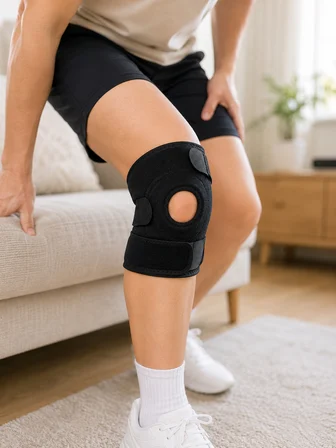 Açık Patella Dizlik Diz Kapağı Destekli Ayarlanabilir Cırtlı Sporcu Dizliği - Lisinya