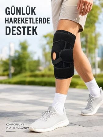 Sporcu Patella Dizliği Esnek Ligamentli Silikon Pedli Menisküs Diz Destek Bandajı - Lisinya