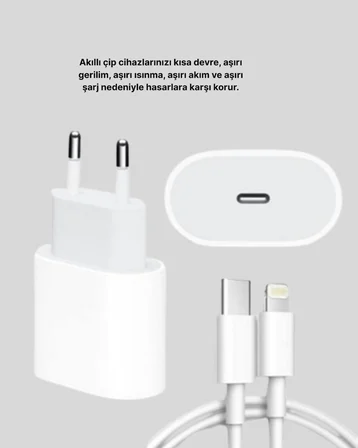 Yeni Nesil 20W USB-C Hızlı Şarj Cihazı iOS Tam Uyumlu - Lisinya