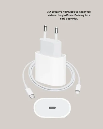 Yeni Nesil 20W USB-C Hızlı Şarj Cihazı iOS Tam Uyumlu - Lisinya
